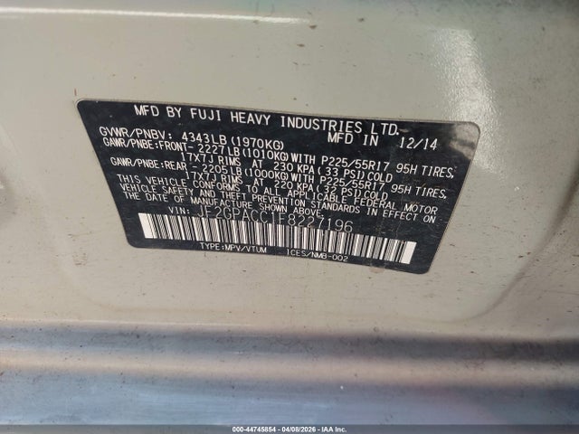 Продаж на аукціоні авто 2015 Subaru Xv Crosstrek 2.0i Premium, vin: JF2GPACC1F8227196, номер лоту: 44745854