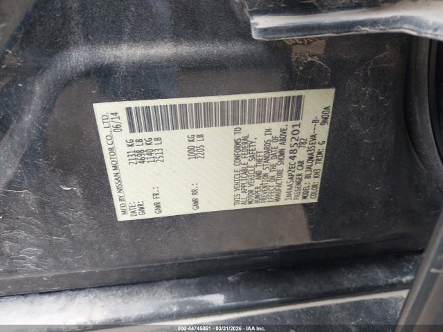 1N4AA5AP2EC485201 Nissan Maxima 3.5 S/3.5 Sv