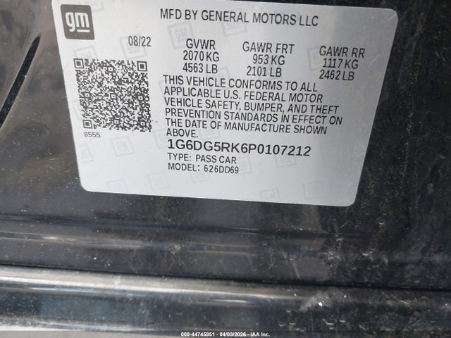Aukcja sprzedaży 2023 Cadillac Ct4 Sport, vin: 1G6DG5RK6P0107212, numer aukcji: 44745951