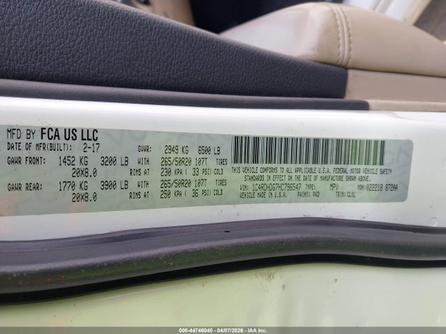 2017 DODGE DURANGO 1C4RDHDG7HC796547 Photo 8