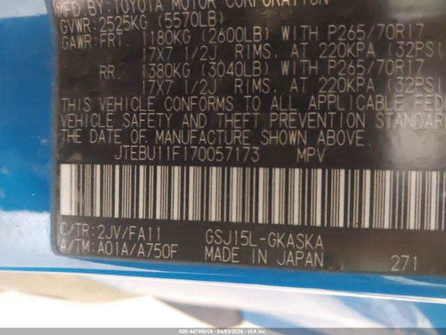 2007 TOYOTA FJ CRUISER JTEBU11F170057173 Photo 8