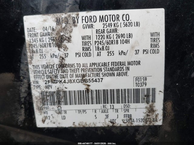 2016 FORD EDGE 2FMPK4J8XGBB55437 Photo 8