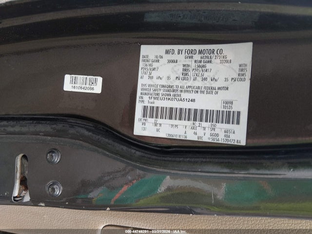 2007 FORD EXPLORER SPORT TRAC 1FMEU31K07UA51248 Photo 8