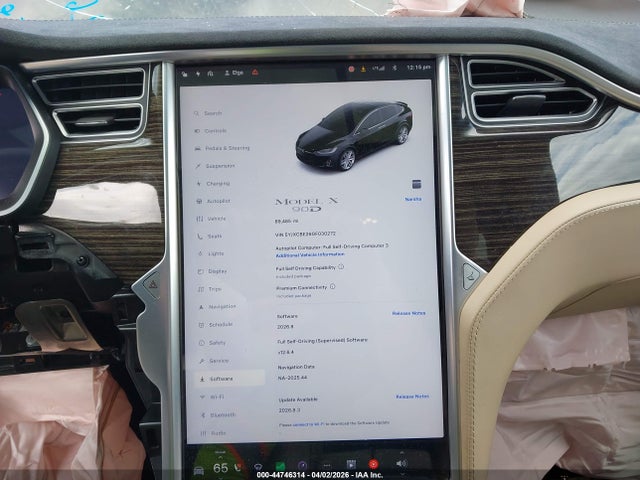 Aukcja sprzedaży 2016 Tesla Model X 60d/70d/75d/90d/p100d, vin: 5YJXCBE26GF030272, numer aukcji: 44746314