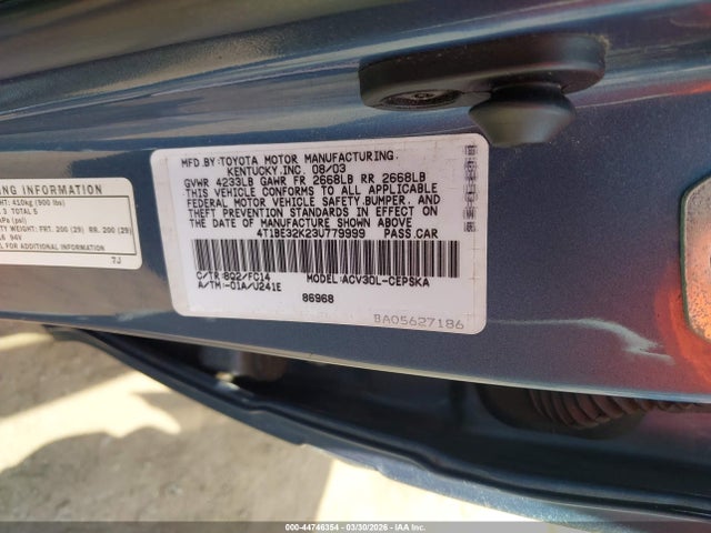 Продажа на аукционе авто 2003 Toyota Camry Se, vin: 4T1BE32K23U779999, номер лота: 44746354