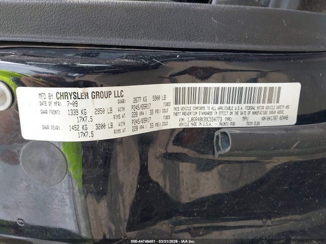 44746401 :رقم المزاد ، 1J8GR48K99C554773 vin ، 2009 Jeep Grand Cherokee Laredo مزاد بيع
