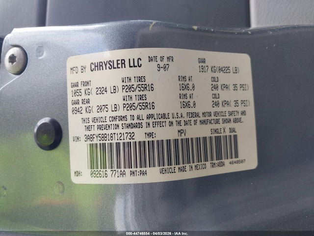 2008 CHRYSLER PT CRUISER 3A8FY58B18T121732 Photo 8