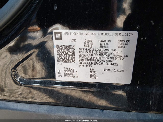 Продажа на аукционе авто 2021 Gmc Terrain Slt, vin: 3GKALPEV0ML313412, номер лота: 44746583