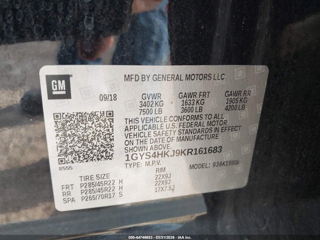 Продаж на аукціоні авто 2019 Cadillac Escalade Esv Luxury, vin: 1GYS4HKJ9KR161683, номер лоту: 44746653