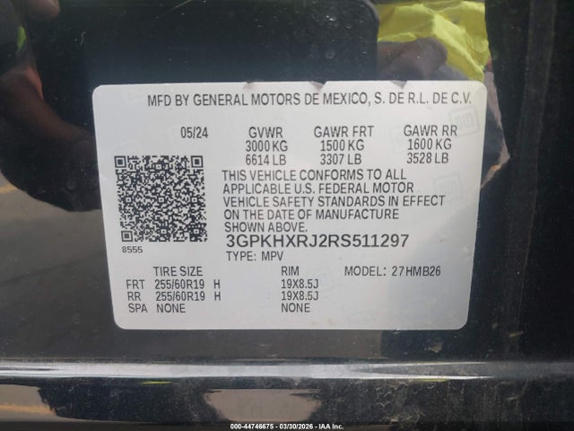 3GPKHXRJ2RS511297 Honda Prologue Touring