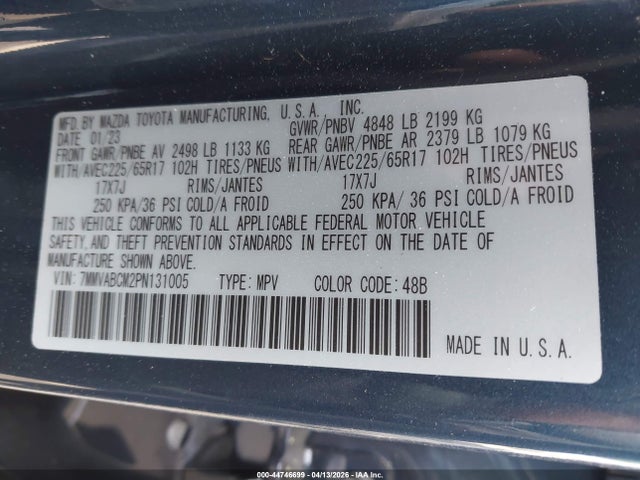 Продажа на аукционе авто 2023 Mazda Cx-50 2.5 S Preferred Plus, vin: 7MMVABCM2PN131005, номер лота: 44746699
