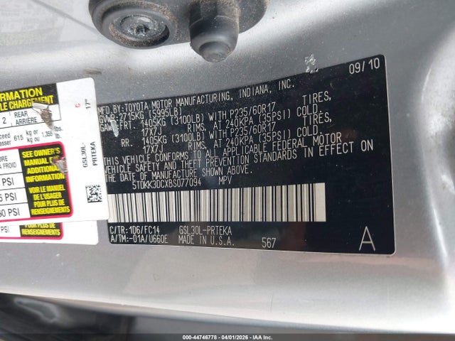2011 TOYOTA SIENNA 5TDKK3DCXBS077094 Photo 8