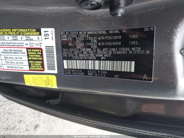 2017 TOYOTA SIENNA 5TDDZ3DC7HS148538 Photo 8