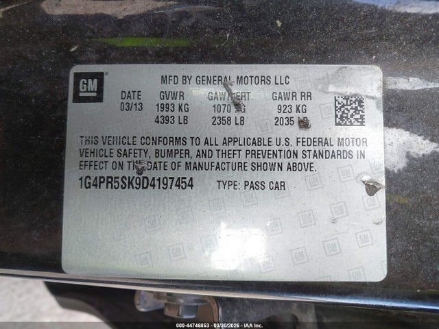 Aukcja sprzedaży 2013 Buick Verano Convenience Group, vin: 1G4PR5SK9D4197454, numer aukcji: 44746853