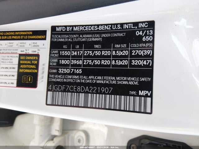 2013 MERCEDES-BENZ GL 450 4JGDF7CE8DA221907 Photo 8