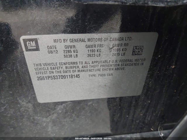 Aukcja sprzedaży 2013 Cadillac Xts Luxury, vin: 2G61P5S37D9118145, numer aukcji: 44746928