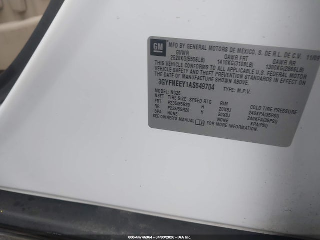 2010 CADILLAC SRX 3GYFNEEY1AS549704 Photo 8