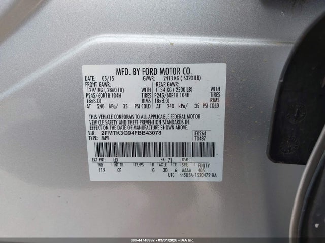 2015 FORD EDGE 2FMTK3G94FBB43078 Photo 8
