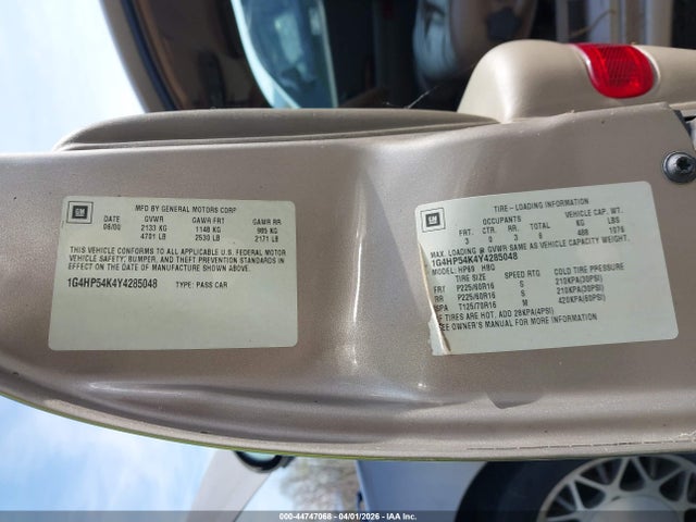 2000 Buick Lesabre Custom მანქანა იყიდება აუქციონზე, vin: 1G4HP54K4Y4285048, აუქციონის ნომერი: 44747068