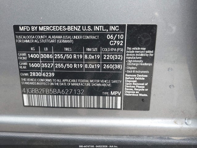 2011 MERCEDES-BENZ ML 350 BLUETEC 4JGBB2FB5BA627132 Photo 8