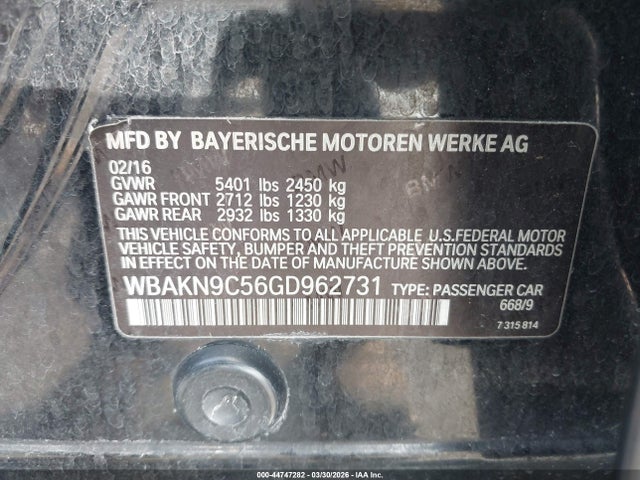 WBAKN9C56GD962731 BMW 550i