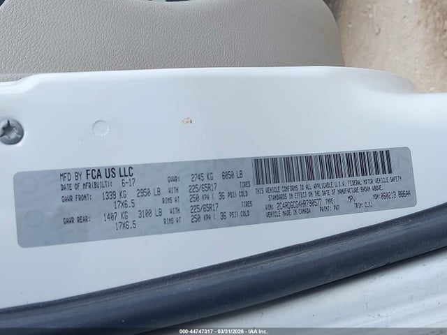 2C4RDGCG4HR790577 Dodge Grand Caravan Sxt