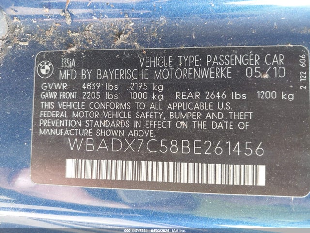 2011 BMW 335I WBADX7C58BE261456 Photo 8