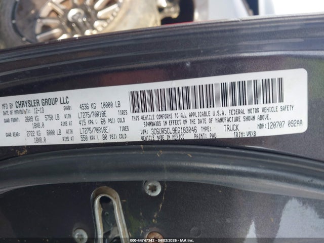 Продажа на аукционе авто 2014 Ram 2500 Tradesman, vin: 3C6UR5CL9EG183046, номер лота: 44747342