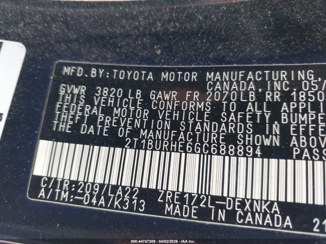 Toyota Corolla Le Premium 2016 2T1BURHE6GC688894 Image 9
