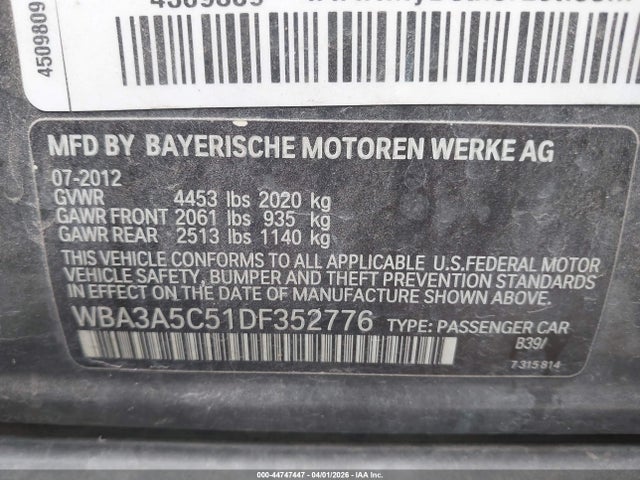 Aukcja sprzedaży 2013 Bmw 328i, vin: WBA3A5C51DF352776, numer aukcji: 44747447
