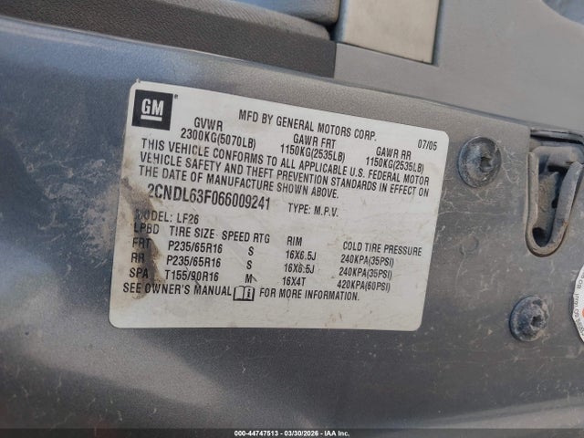 2006 CHEVROLET EQUINOX 2CNDL63F066009241 Photo 8