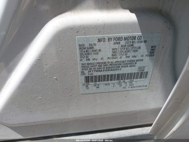 Ford Maverick Xl 2025 3FTTW8A31SRA62013 Image 9