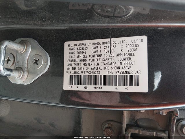Aukcja sprzedaży 2010 Acura Tsx 2.4, vin: JH4CU2F67AC025243, numer aukcji: 44747559