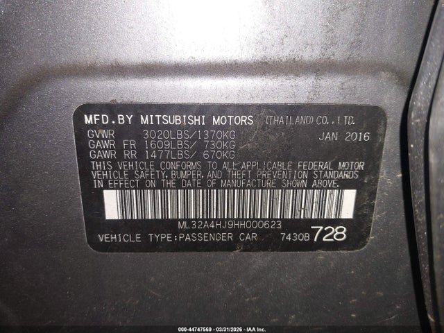 2017 MITSUBISHI MIRAGE ML32A4HJ9HH000623 Photo 8