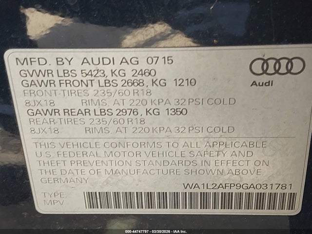 2016 AUDI Q5 WA1L2AFP9GA031781 Photo 8