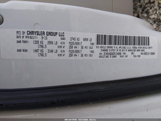 Продаж на аукціоні авто 2014 Volkswagen Routan Se, vin: 2C4RVABG0ER134898, номер лоту: 44747936