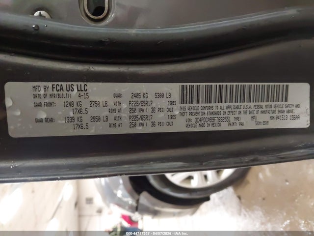Продаж на аукціоні авто 2015 Dodge Journey American Value Pkg, vin: 3C4PDCAB9FT692551, номер лоту: 44747937