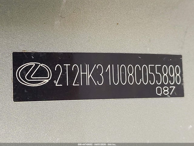 Aukcja sprzedaży 2008 Lexus Rx 350, vin: 2T2HK31U08C055898, numer aukcji: 44748052