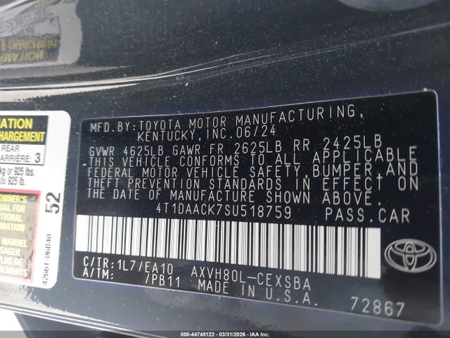 Toyota CAMRY SE 2025 4T1DAACK7SU518759 Image 9