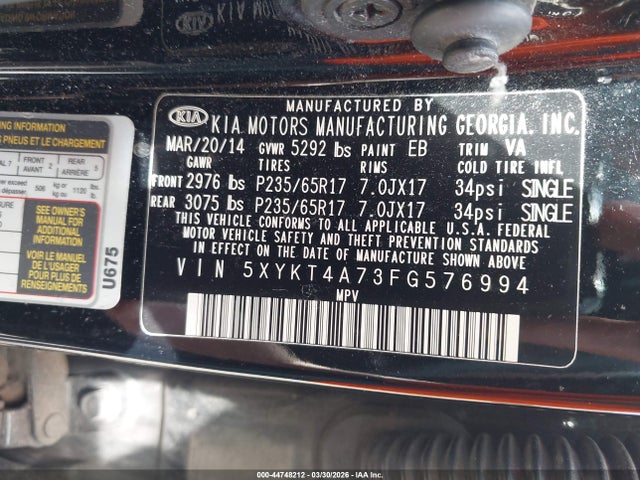 2015 KIA SORENTO 5XYKT4A73FG576994 Photo 8
