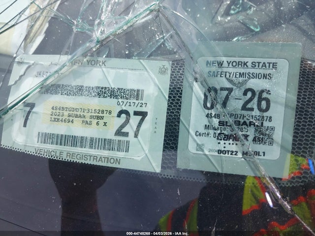 2023 Subaru Outback Touring Xt მანქანა იყიდება აუქციონზე, vin: 4S4BTGPD7P3152878, აუქციონის ნომერი: 44748268