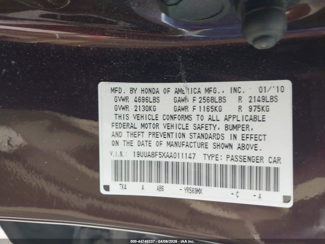 Продаж на аукціоні авто 2010 Acura Tl 3.5, vin: 19UUA8F5XAA011147, номер лоту: 44748337