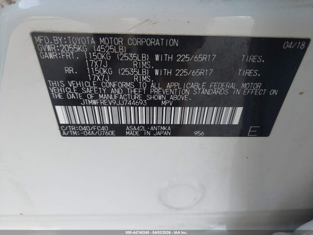 Toyota Rav4 Xle 2018 JTMWFREV9JJ744693 Image 9