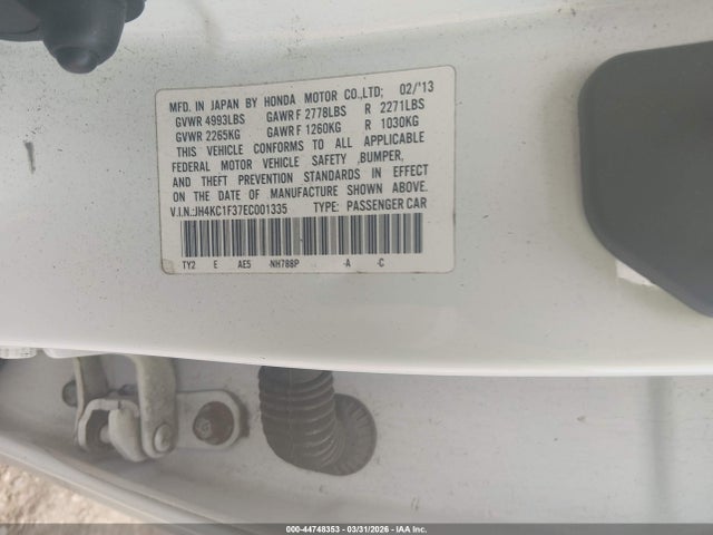 44748353 :رقم المزاد ، JH4KC1F37EC001335 vin ، 2014 Acura Rlx مزاد بيع