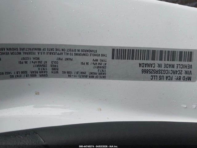 2025 Chrysler Voyager Lx მანქანა იყიდება აუქციონზე, vin: 2C4RC1CG3SR525866, აუქციონის ნომერი: 44748374