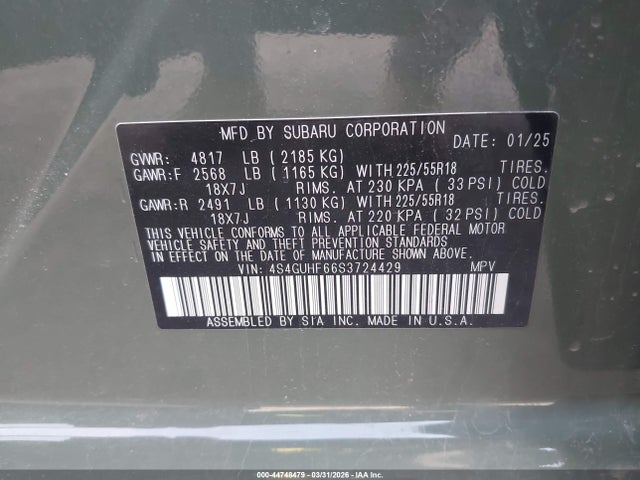 4S4GUHF66S3724429 Subaru Crosstrek Sport
