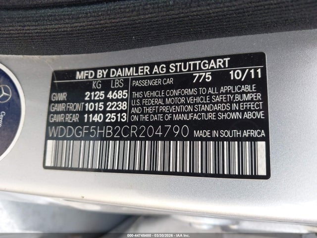 Продажа на аукционе авто 2012 Mercedes-benz C 350 Sport, vin: WDDGF5HB2CR204790, номер лота: 44748480