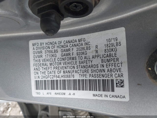 2HGFC2F64LH506876 Honda Civic Lx