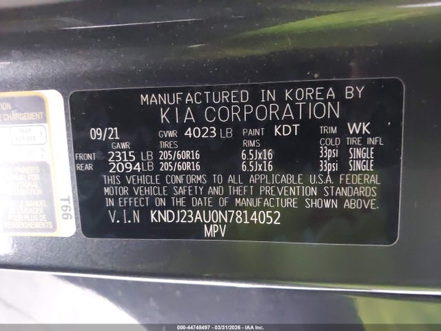 KNDJ23AU0N7814052 KIA SOUL LX
