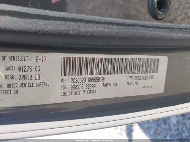 2017 Dodge Challenger R/t მანქანა იყიდება აუქციონზე, vin: 2C3CDZBT6HH658494, აუქციონის ნომერი: 44748507